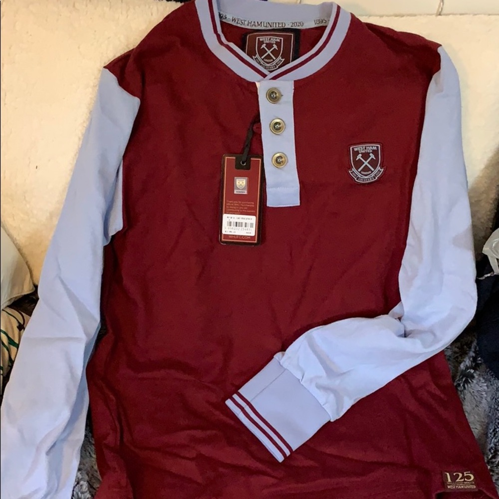 west ham mens long sleeve vintage shirt
